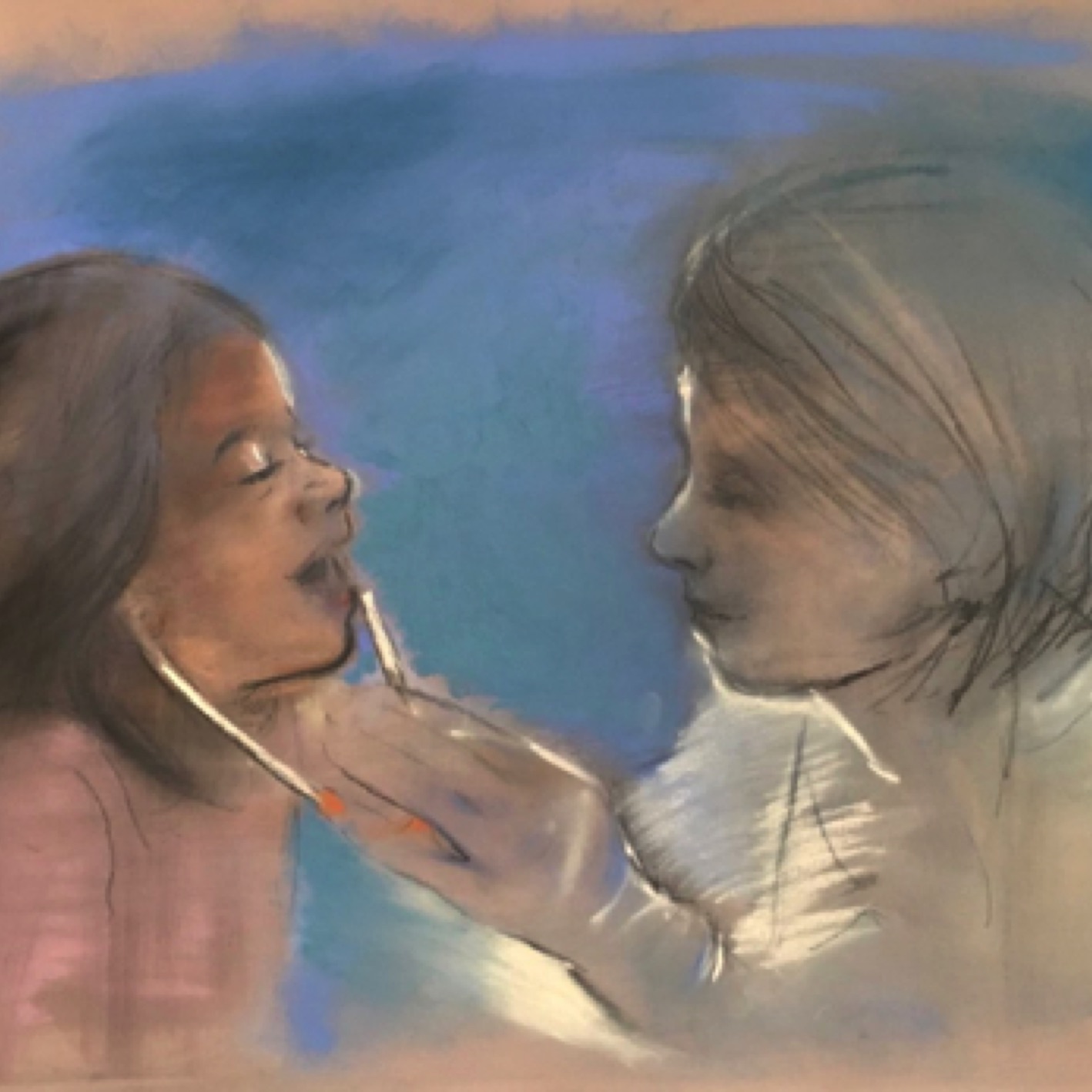 Gregg Chadwick
Caring for Children: Listening is Key
19 1/2” x 27 1/2” pastel on paper 2018
UCLA School of Nursing Collection